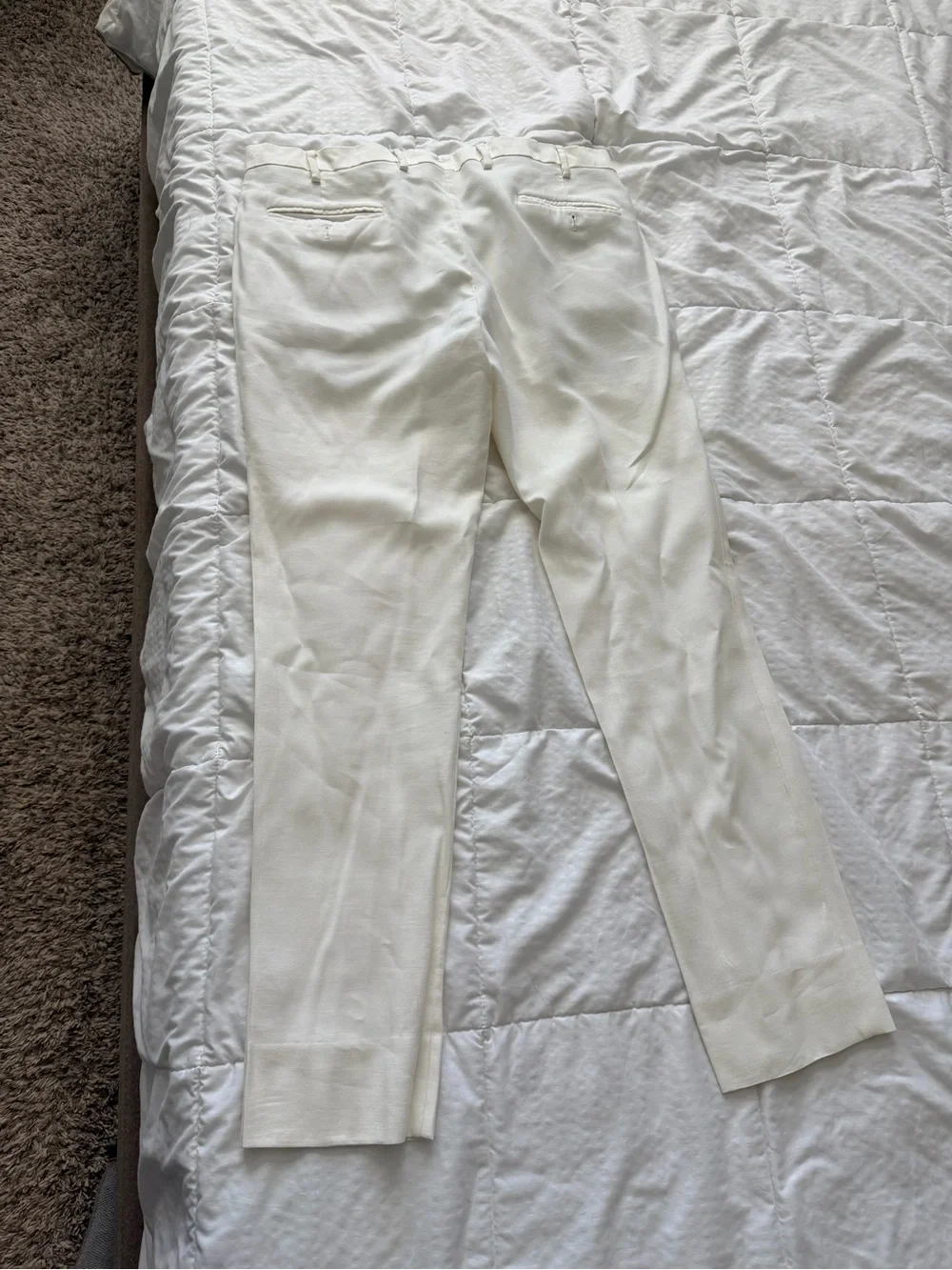 Emporio Armani Men's Cream Dress Pants - Slim Tailored Style